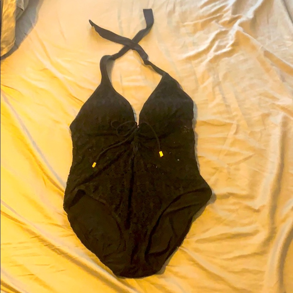 Black one piece swim suit